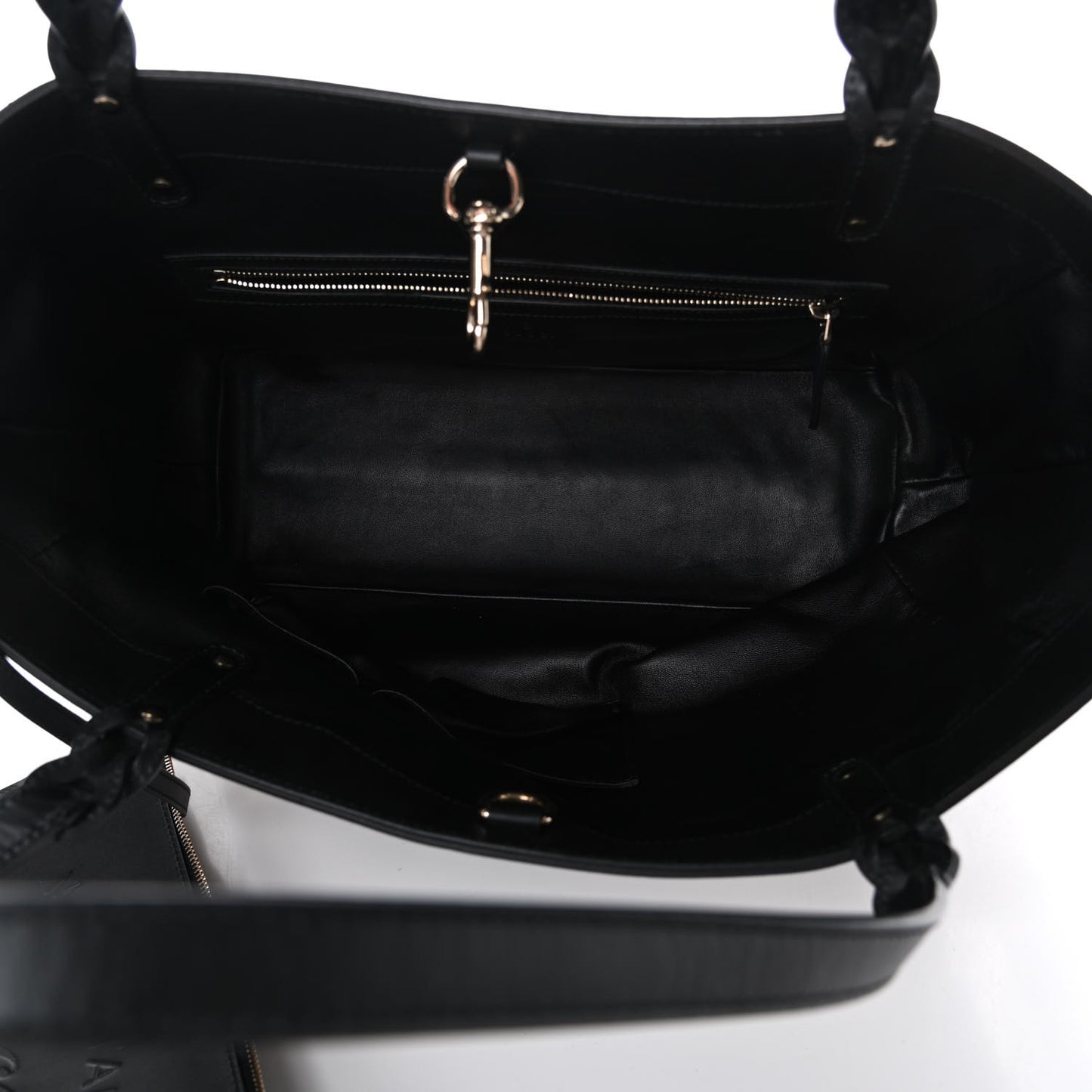 Calf Hair Zebra Print Medium Craft Tote Black