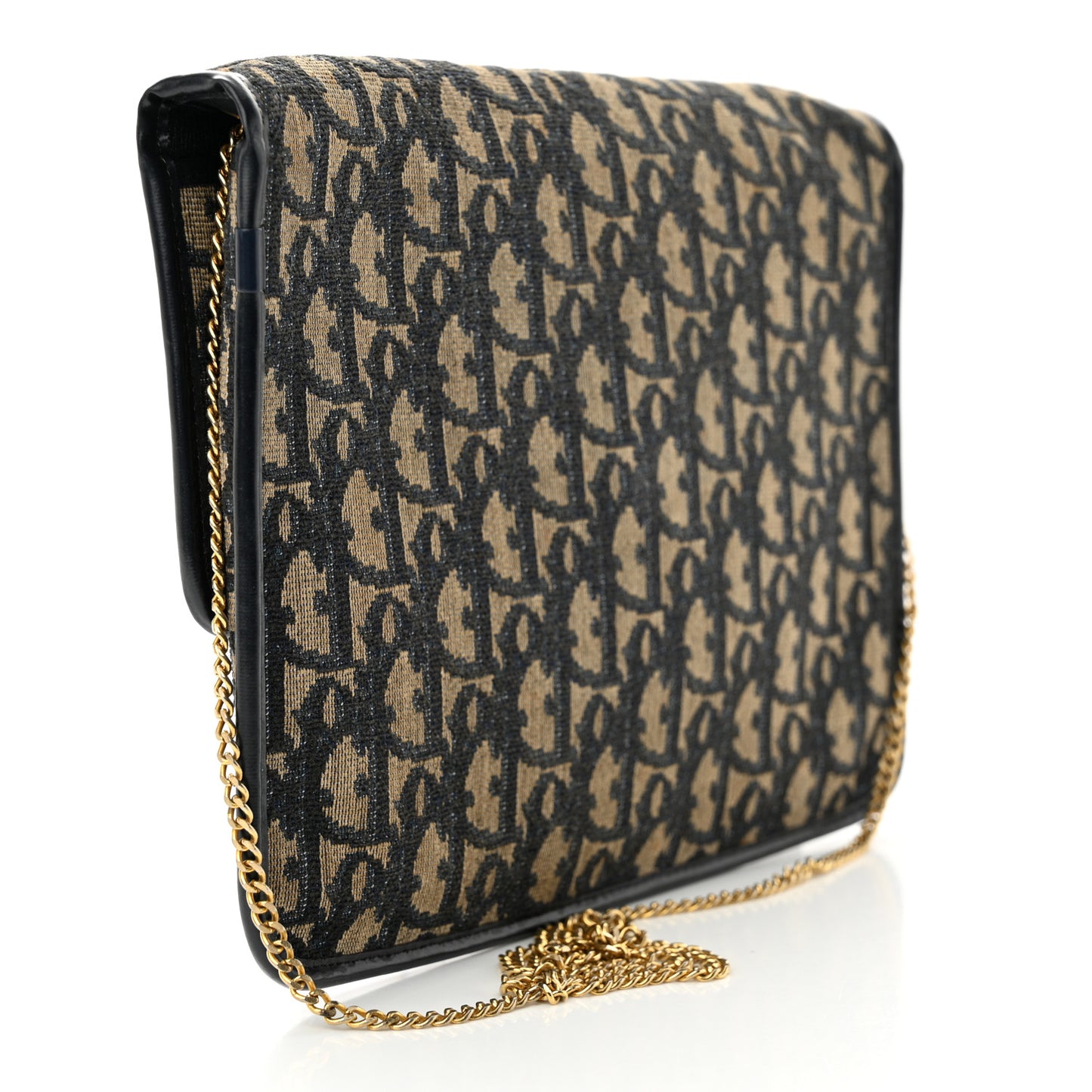 CHRISTIAN DIOR Monogram Chain Flap Blue