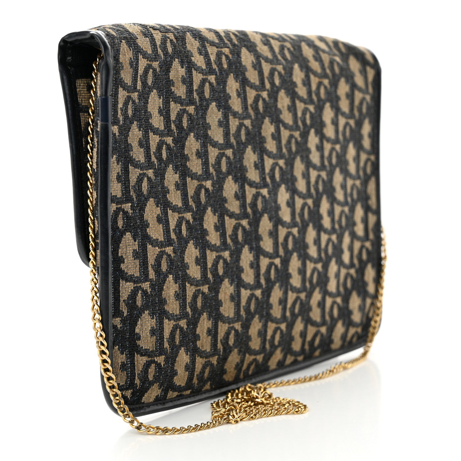 Christian Dior CHRISTIAN DIOR Monogram Chain Flap Blue 3 of 13