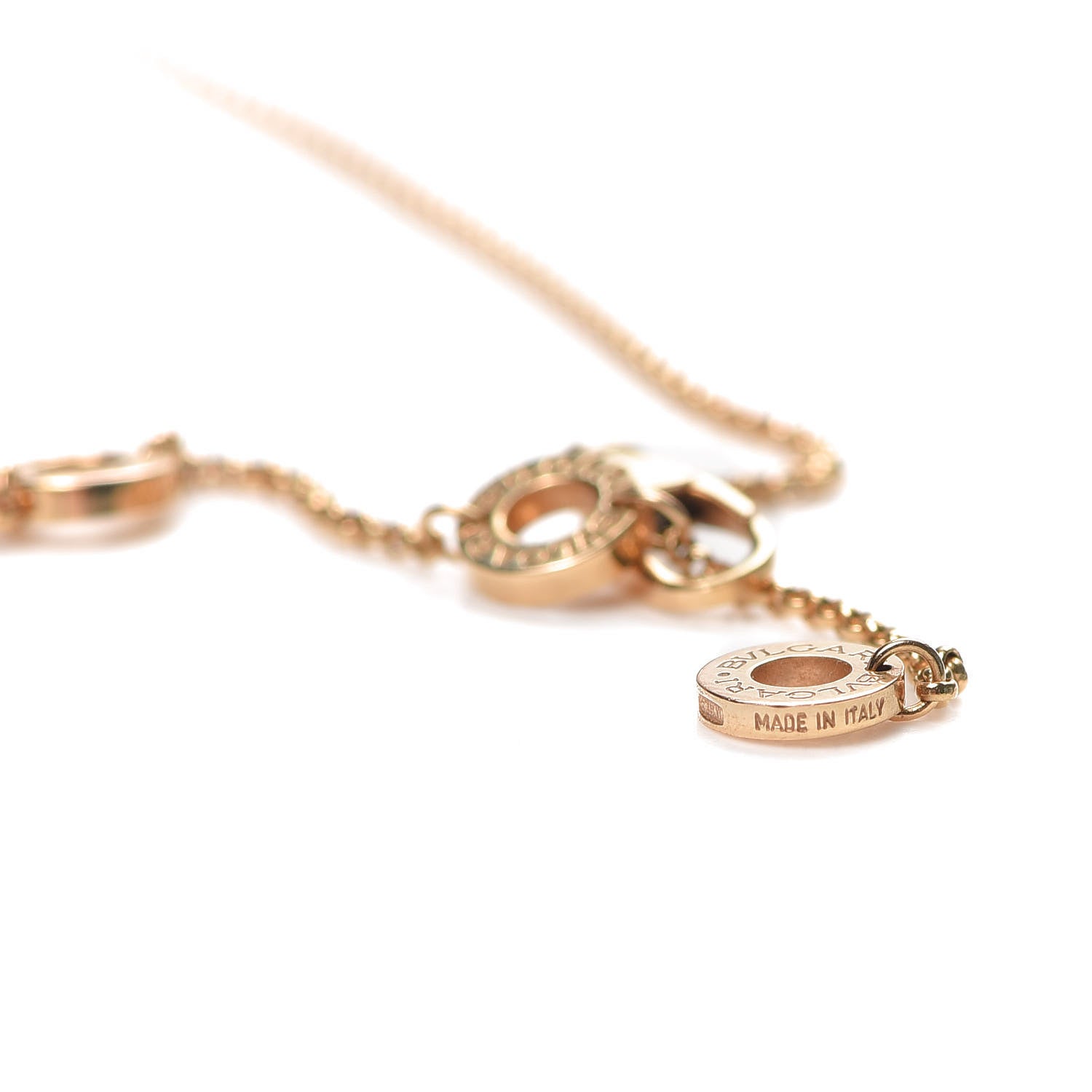 Bulgari 18K Rose Gold Cermet Small B.Zero1 Pendant Necklace 7 of 8
