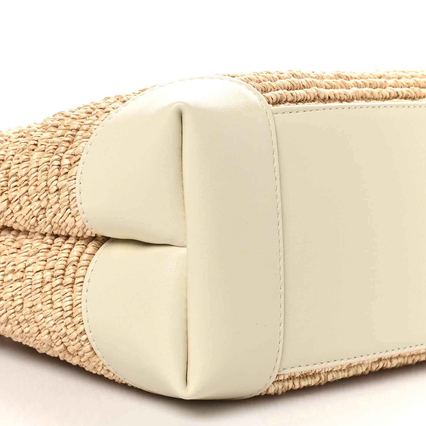 Raffia Calfskin Small Andiamo Shoulder Bag Sea Salt Natural