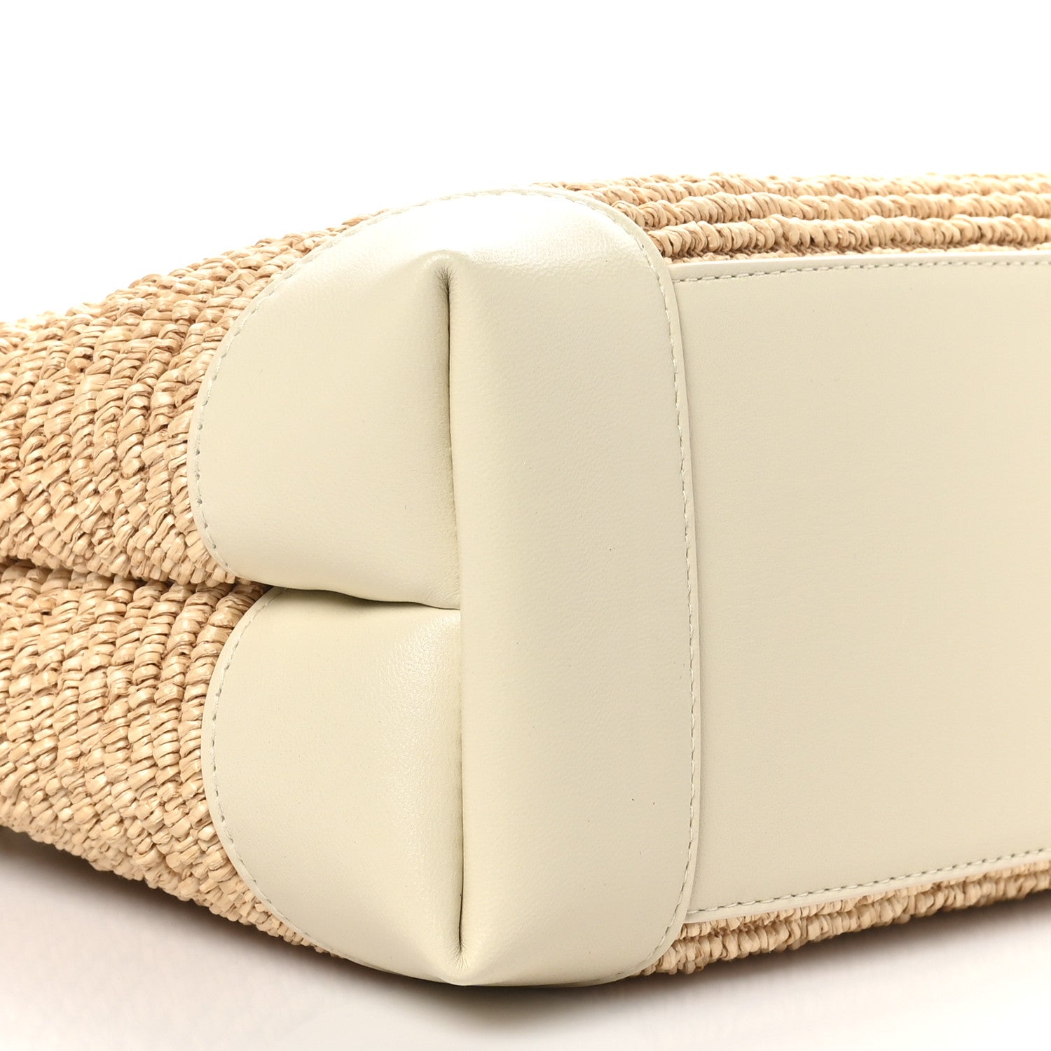 Bottega Veneta Raffia Calfskin Small Andiamo Shoulder Bag Sea Salt Natural 8 of 9