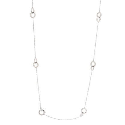 Cartier 18K White Gold Diamond LOVE Long Station Necklace 1 of 6