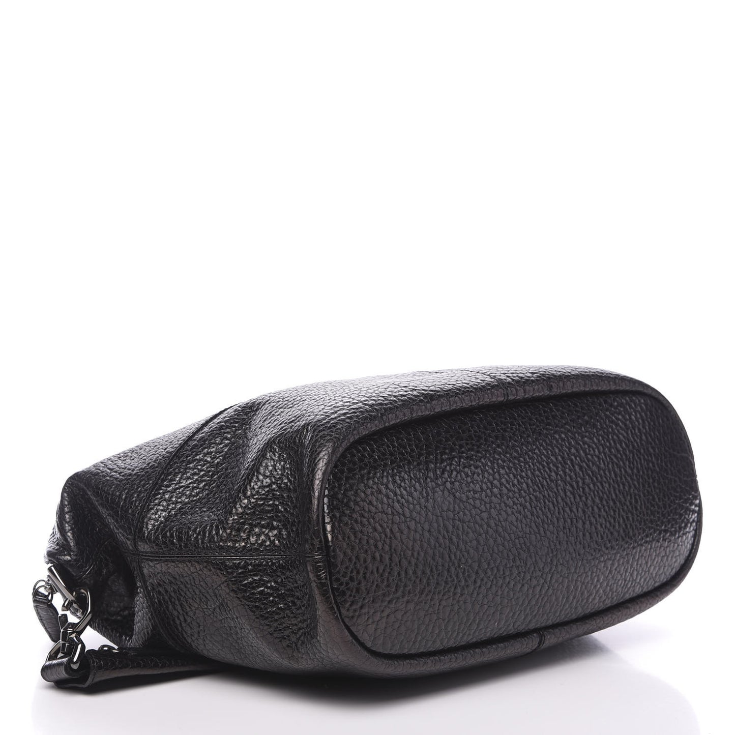 Glazed Pebbled Calfskin Large Nightingale Black
