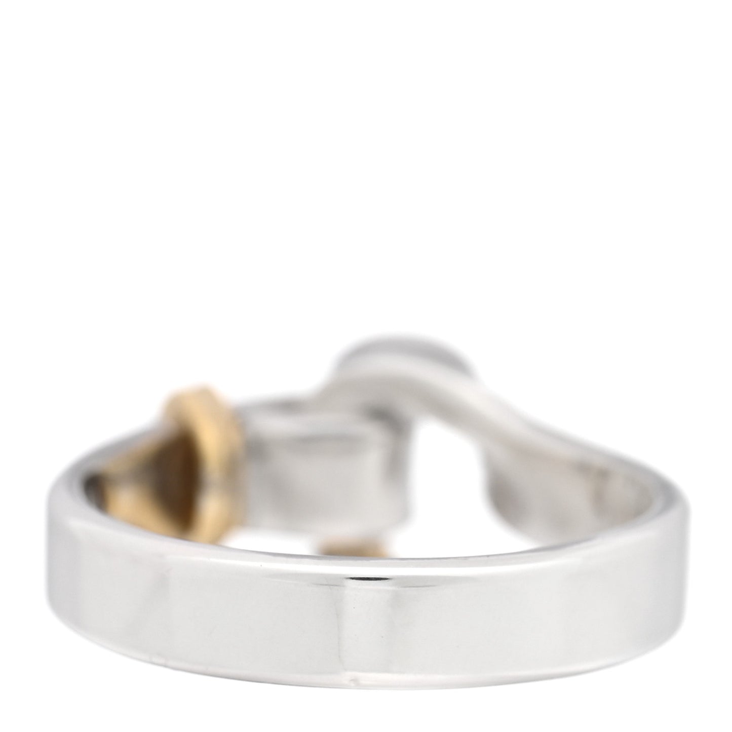Sterling Silver 18K Yellow Gold Hook Ring 56 7.5