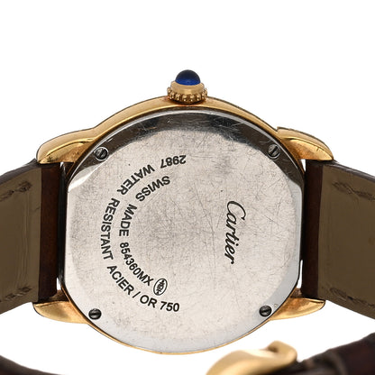 Cartier Stainless Steel 18K Yellow Gold Alligator 29mm Ronde Solo Quartz Watch Brown 4 of 5