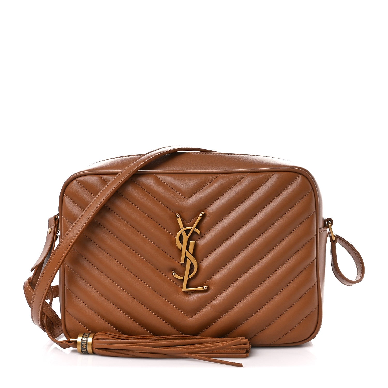 Saint Laurent Calfskin Matelasse Monogram Lou Camera Bag Cinnamon 1 of 12