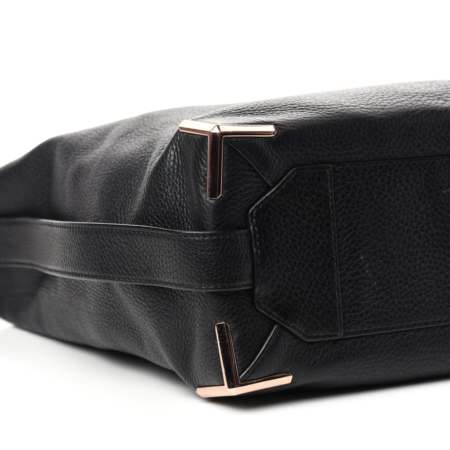 Pebbled Calfskin Prisma Skeletal Hobo Black Rose Gold Hardware