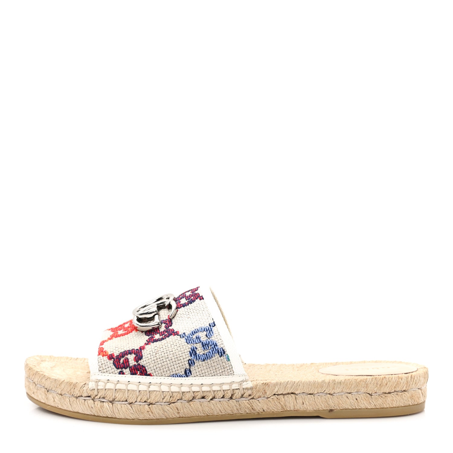 Gucci Linen Psychedelic Mini GG Monogram Slide Sandals 40 Multicolor 1 of 10