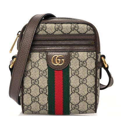 Gucci GG Supreme Monogram Web Mini Ophidia Messenger Brown 1 of 11