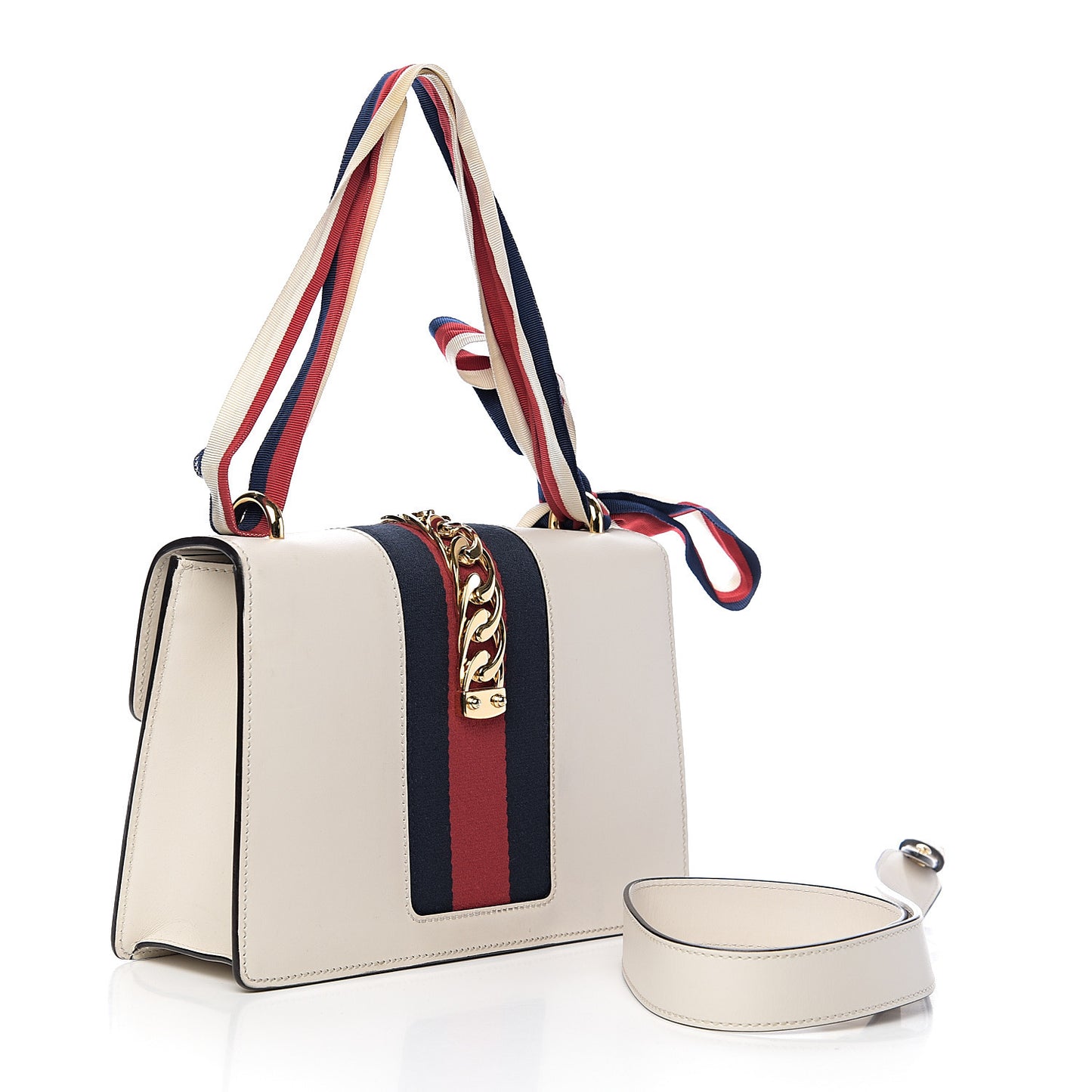 Calfskin Small Sylvie Shoulder Bag Off White