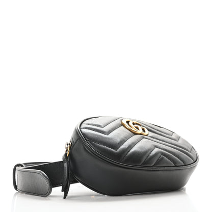 Gucci Calfskin Matelasse GG Marmont Belt Bag 75 30 Black 4 of 11