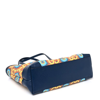 Gucci GG Supreme Kaleidoscope Calfskin Script Logo Gucci 100 Tote Bag Blue Orange Multicolor Blue Agata 4 of 8