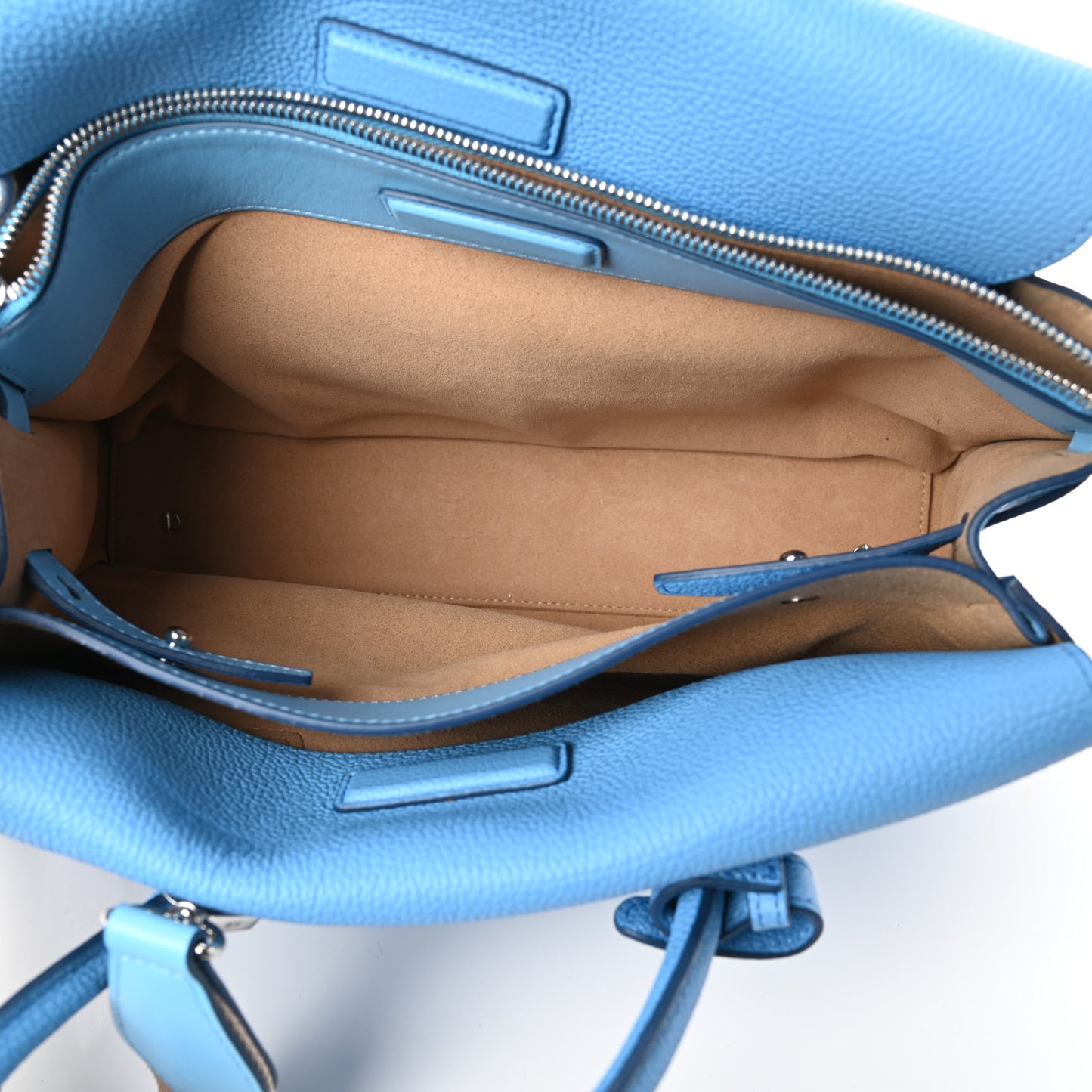 Grained Calfskin Medium Milla Tote Tile Blue