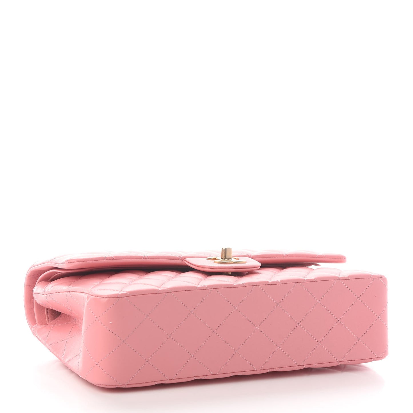 Lambskin Quilted Medium Double Flap Pink