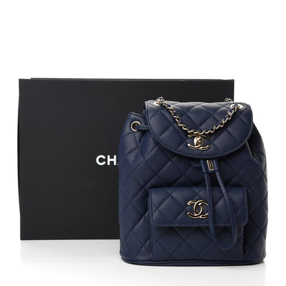 Chanel Caviar Quilted Backpack Bag Navy 10 of 10
