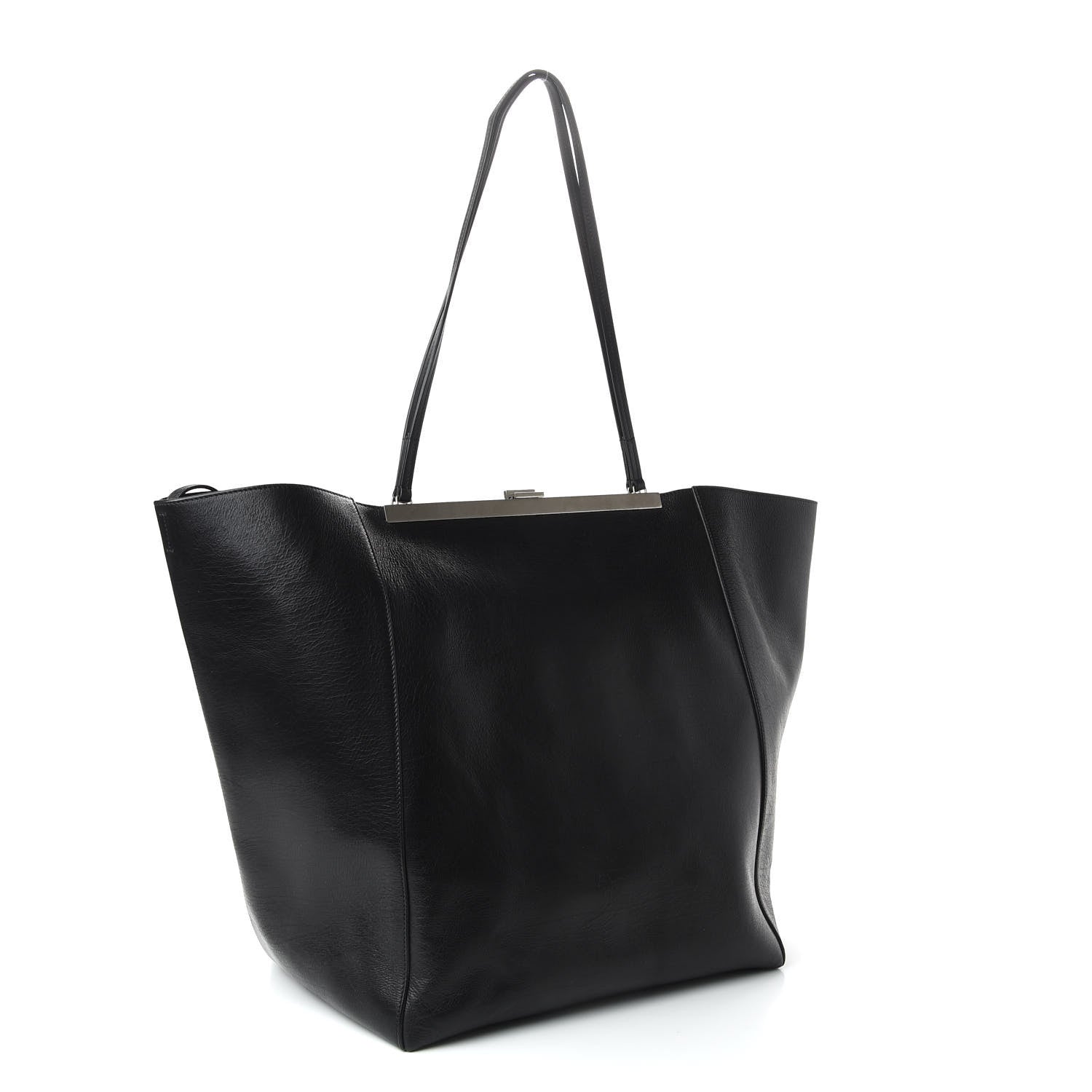 Celine Calfskin Clasp Horizontal Cabas Black 3 of 9