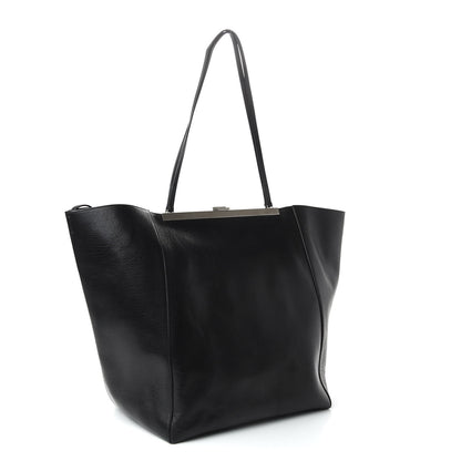 Celine Calfskin Clasp Horizontal Cabas Black 3 of 9