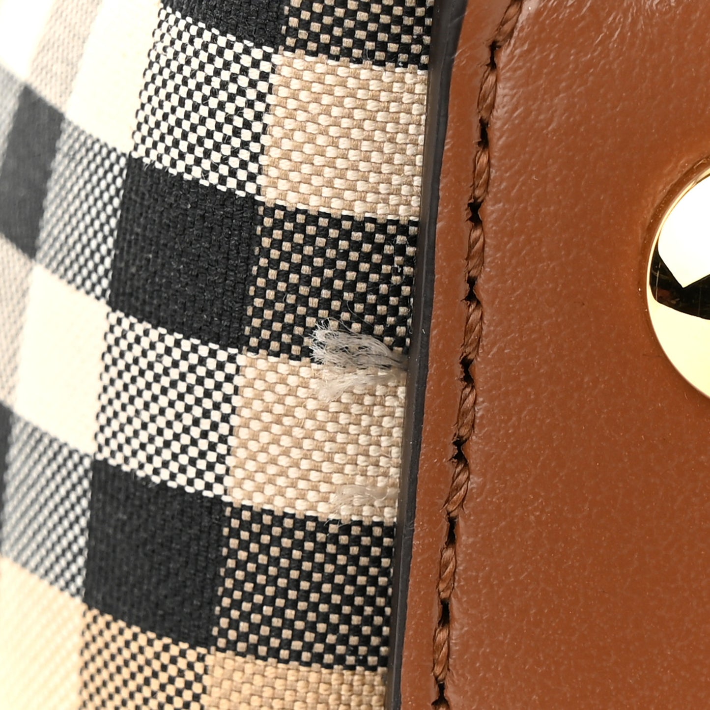 Calfskin Vintage Check Triple Stud Mini Belt Bag Archive Beige