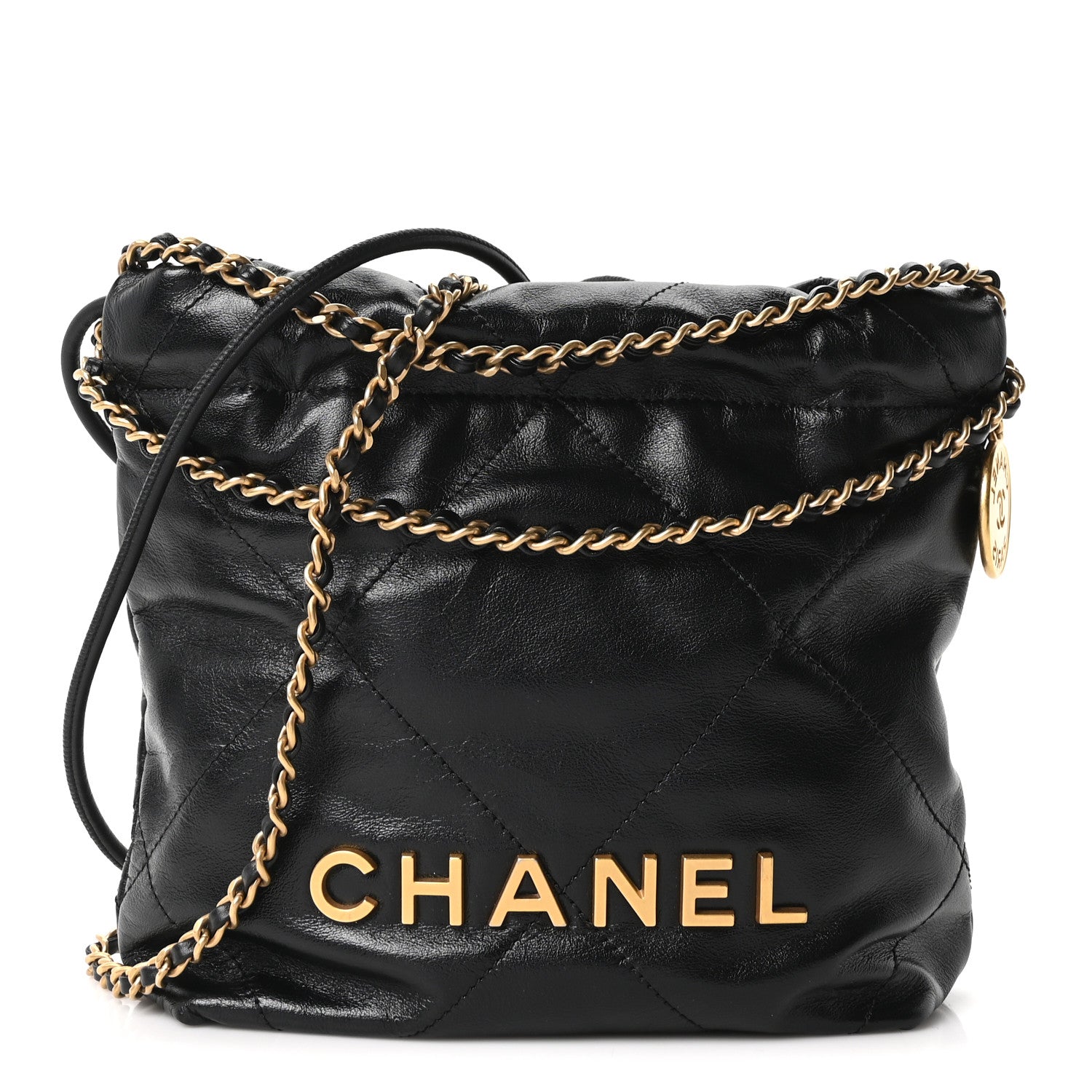 Chanel Shiny Calfskin Quilted Mini Chanel 22 Black 1 of 10