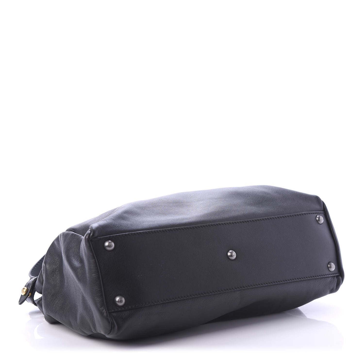 Fendi Vitello Suede Medium Peekaboo Iconic Satchel Black 4 of 11