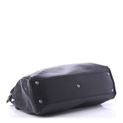 Fendi Vitello Suede Medium Peekaboo Iconic Satchel Black 4 of 11