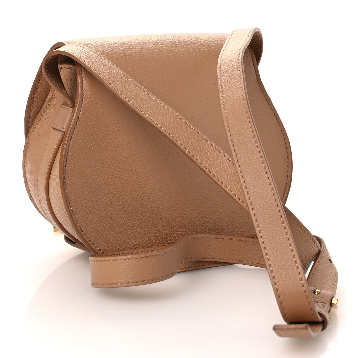 Chloe Grained Calfskin Small Marcie Saddle Bag Light Tan 3 of 10