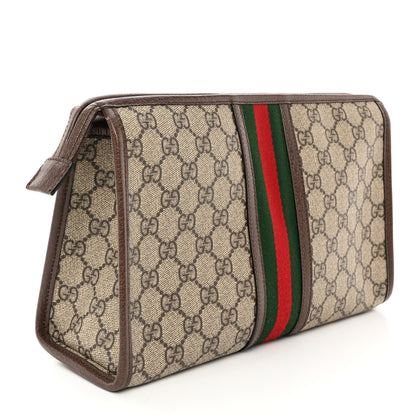 Gucci GG Supreme Monogram Web Ophidia GG Toiletry Case Beige New Acero 3 of 10
