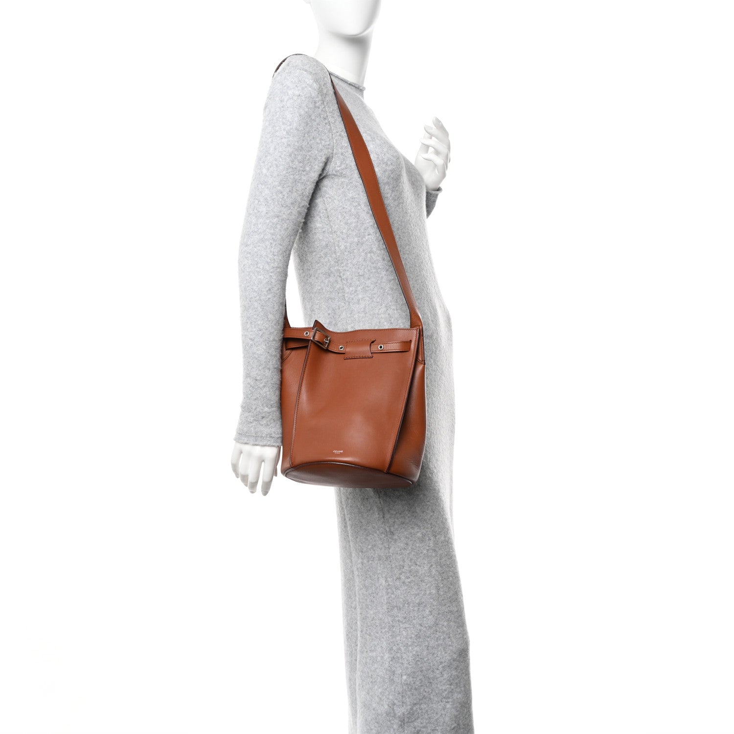 Celine Smooth Calfskin Long Strap Big Bucket Bag Tan 2 of 13