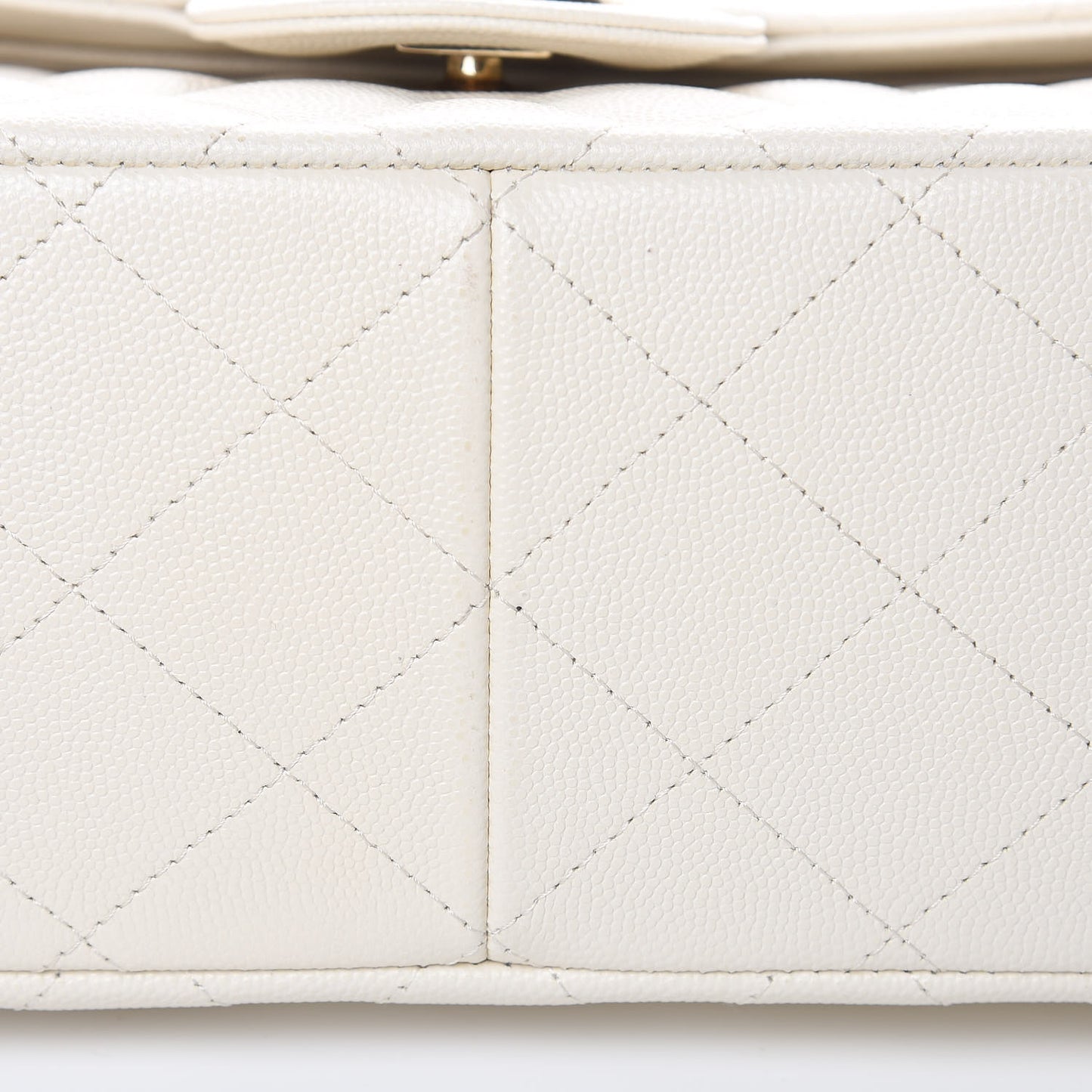 Caviar Quilted Jumbo Double Flap White