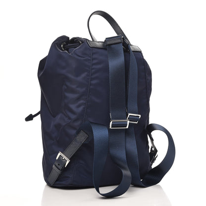 Prada Nylon Vela Saffiano Medium Cinch Backpack Baltico 3 of 7