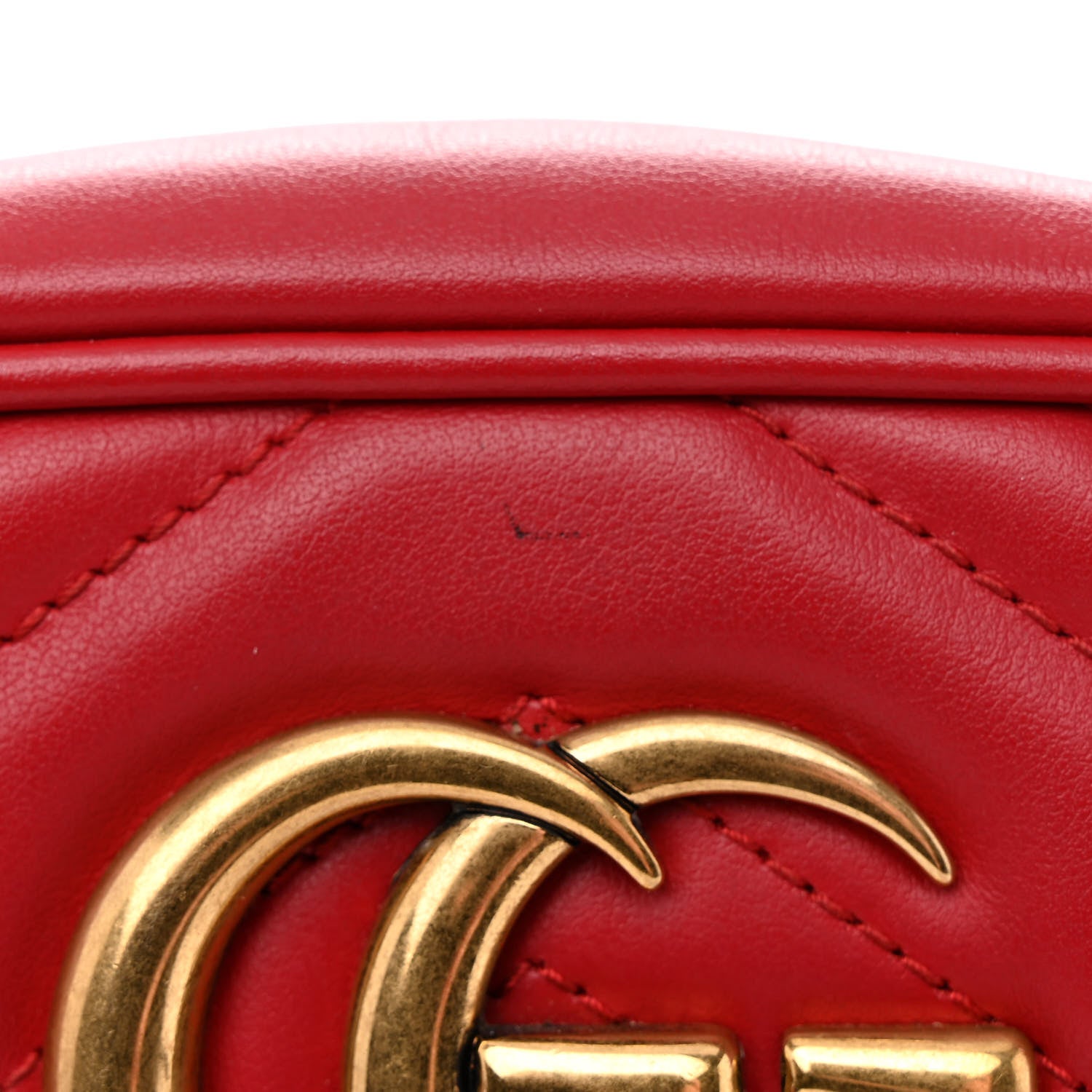 Gucci Calfskin Matelasse Small GG Marmont Chain Shoulder Bag Hibiscus Red 14 of 17