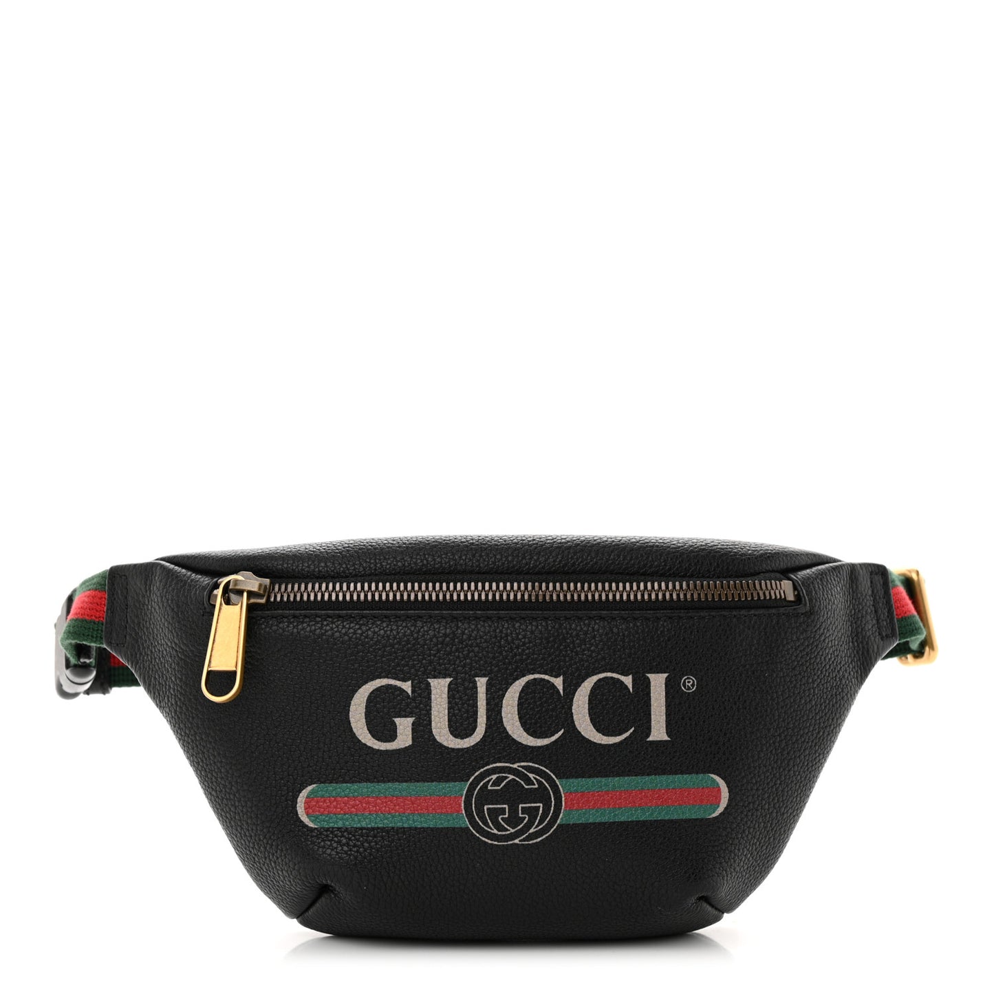 Grained Calfskin Small Logo Belt Bag Black