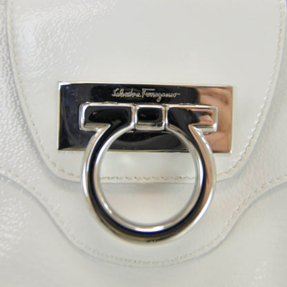 FASHIONPHILE SALVATOREFERRAGAMOPatentLeatherMarisaWhite 5 of 8