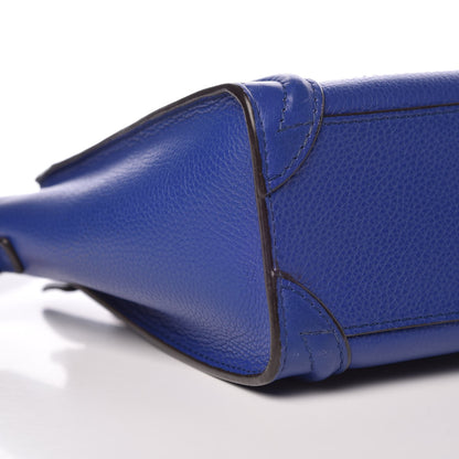 Celine Drummed Calfskin Nano Luggage Indigo 8 of 28