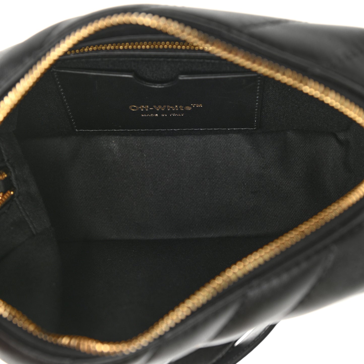 Calfskin Diagonal Quilted Jackhammer Camera Bag Black