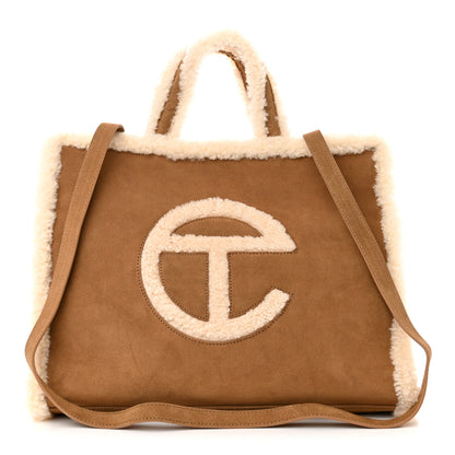 Telfar X UGG Suede Shearling Medium Shopping Bag Chestnut 1 of 10
