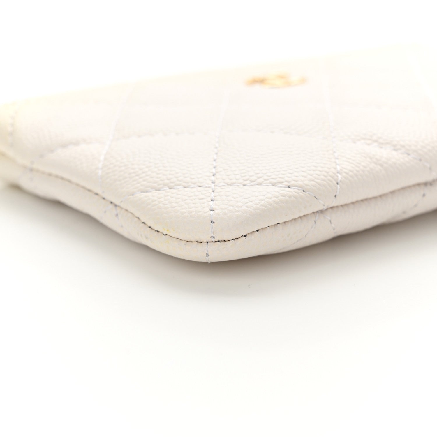 Chanel Caviar Quilted Small Cosmetic Case White 8 of 12