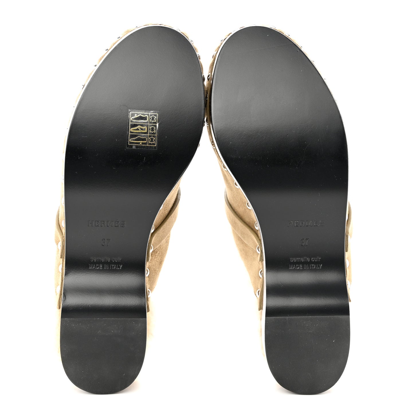 Suede Goatskin Woolskin Carlotta Mules 37 Beige Gobi