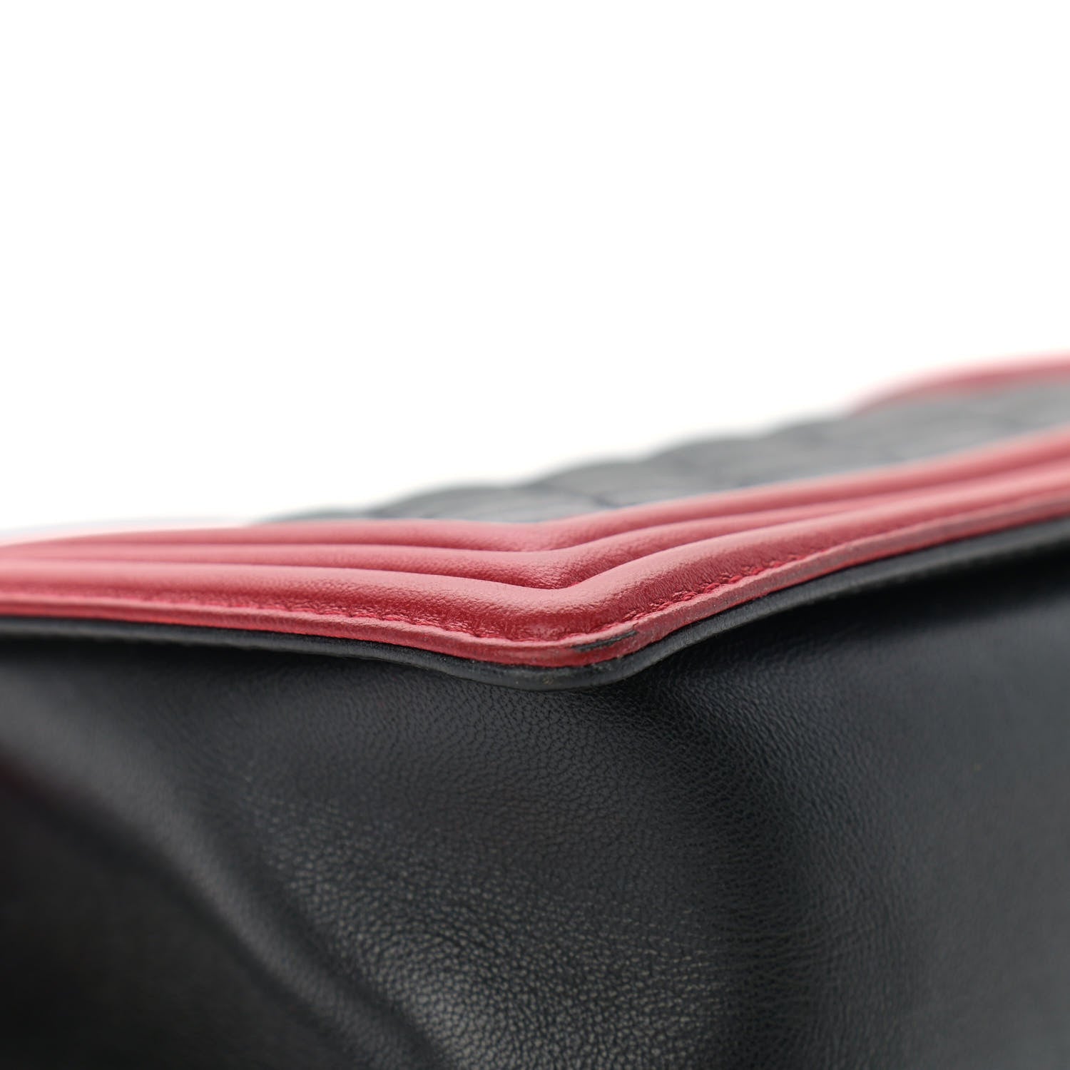 Chanel Lambskin Quilted Medium Boy Flap Black Red 10 of 14