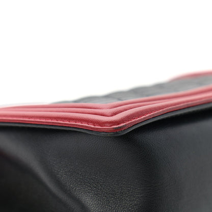 Chanel Lambskin Quilted Medium Boy Flap Black Red 10 of 14