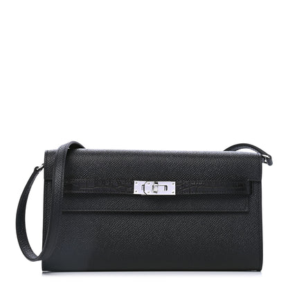 Hermes Epsom Matte Alligator Touch Kelly Wallet To Go Black 1 of 4