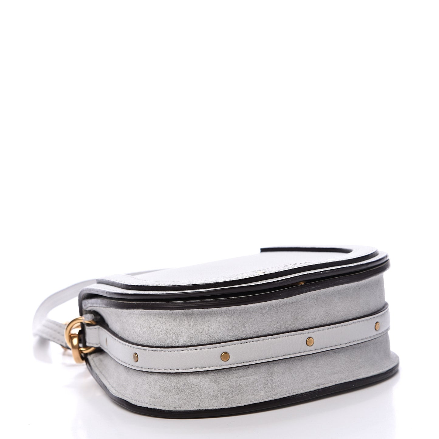 Calfskin Suede Small Nile Bracelet Bag Airy Grey