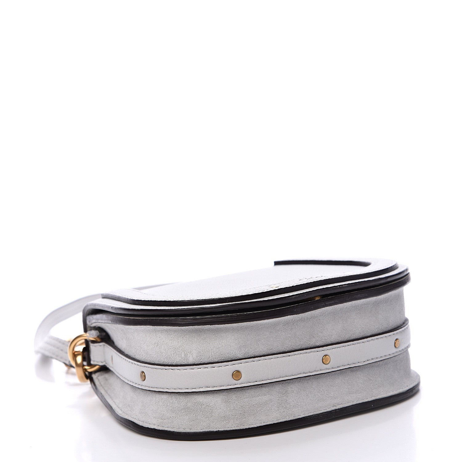 Chloe Calfskin Suede Small Nile Bracelet Bag Airy Grey 3 of 10