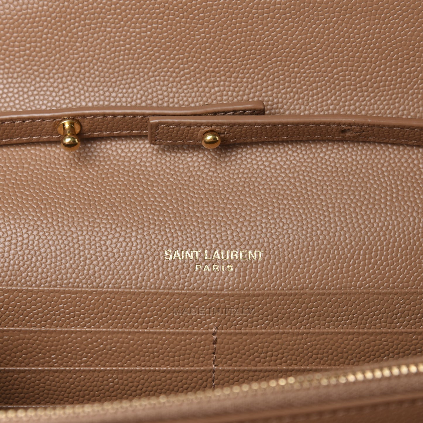 Grain De Poudre Mixed Matelasse Triquilt Monogram Chain Wallet Dune