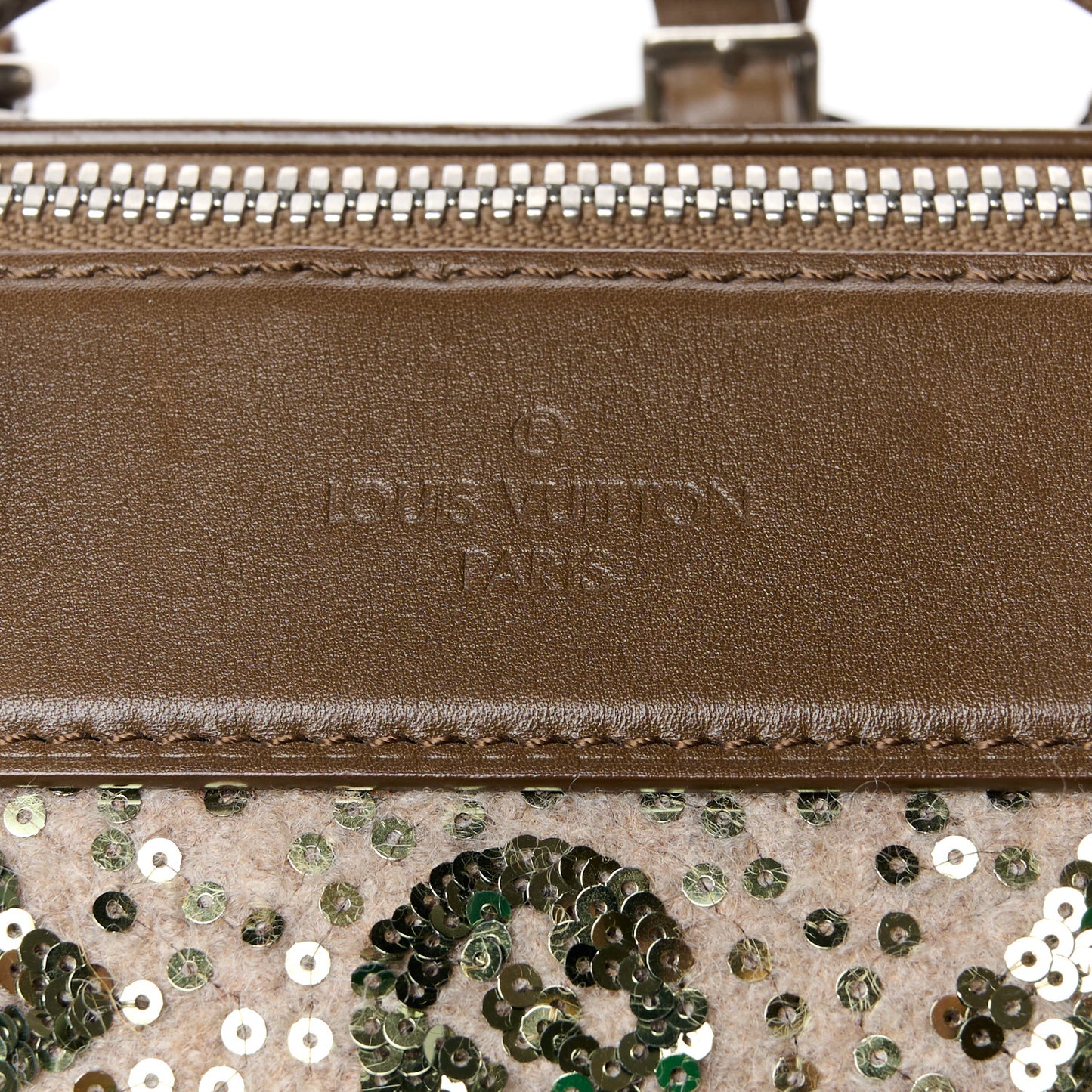 Sequin Monogram Sunshine Express Speedy Kaki