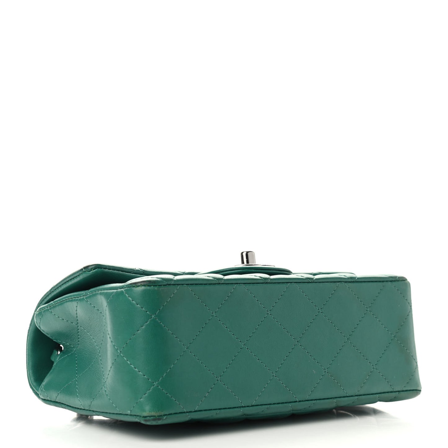 Lambskin Quilted Mini Rectangular Flap Green