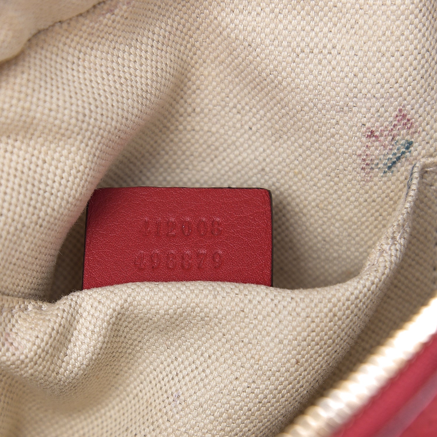 Gucci Monogram GG Supreme Web Small Webby Bee Shoulder Red 6 of 13