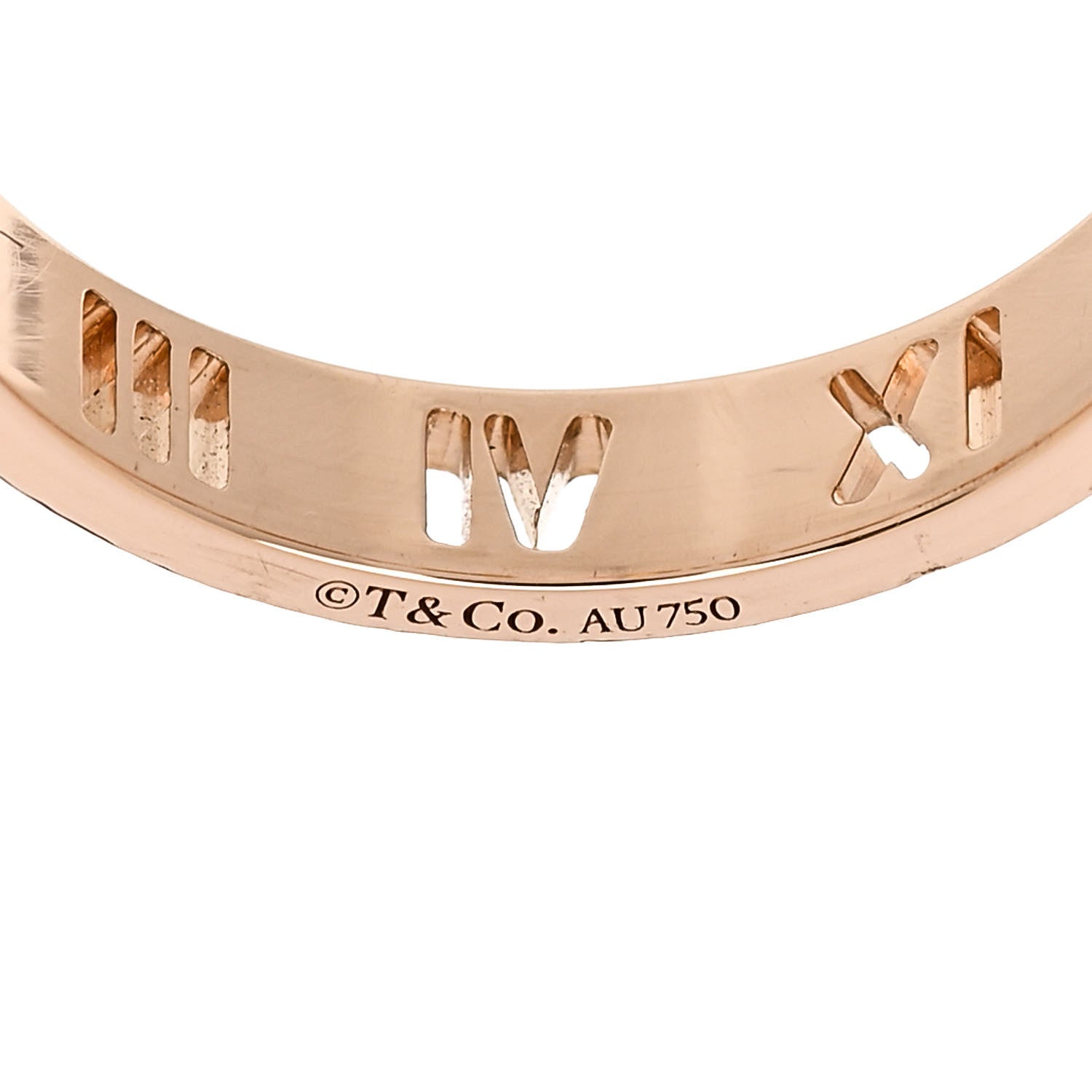 Tiffany 18K Rose Gold Diamond Atlas Pierced Ring 54 7 4 of 5