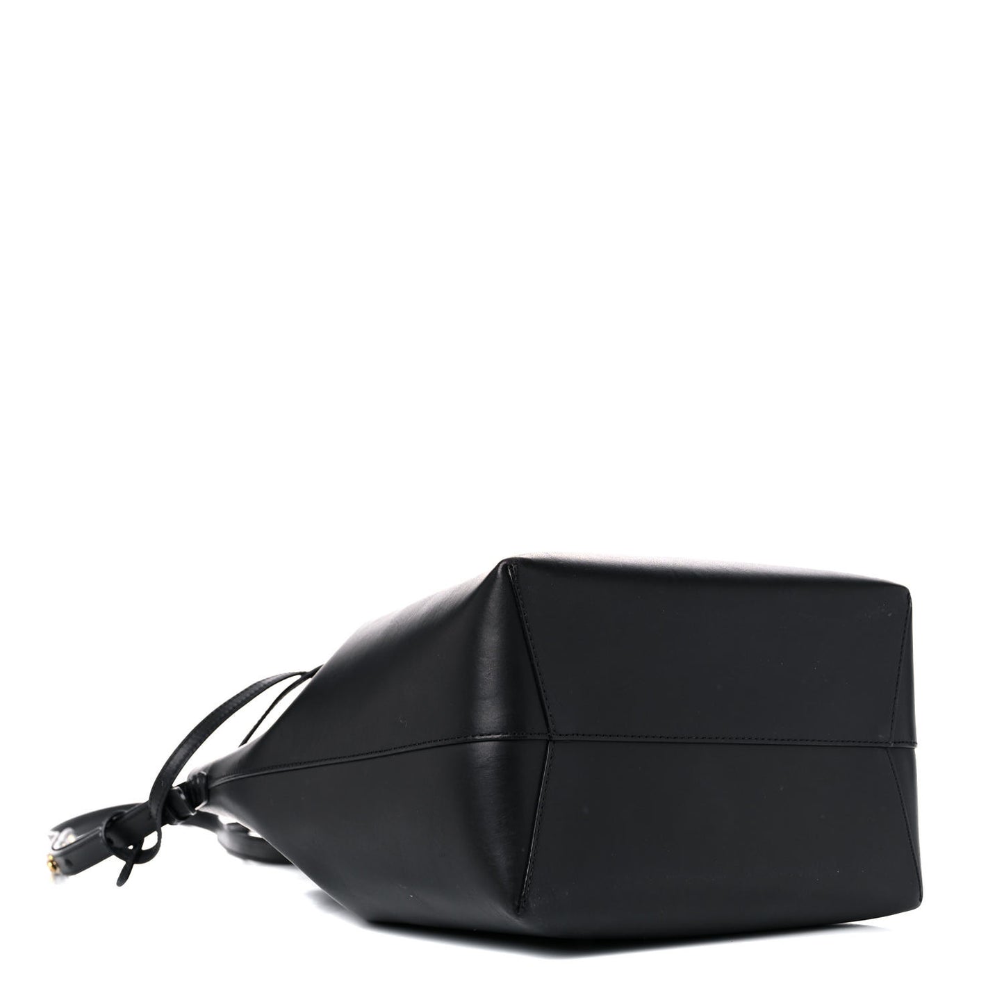 Vegetable Tanned Calfskin Bucket Bag Black Flamma